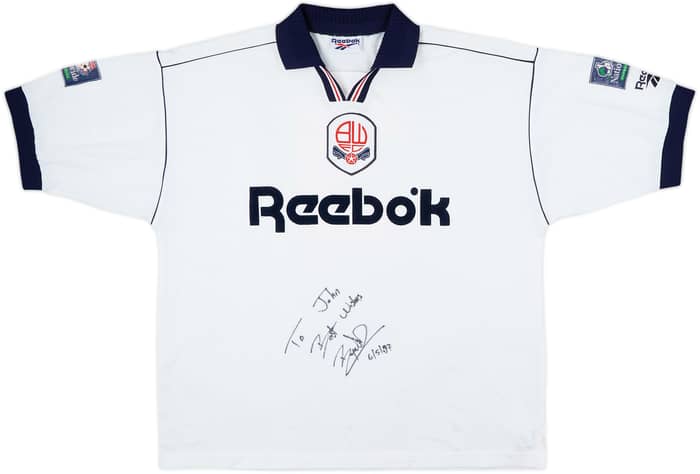1995-97 Bolton Signed Match Issue Home Shirt #3 (Small)