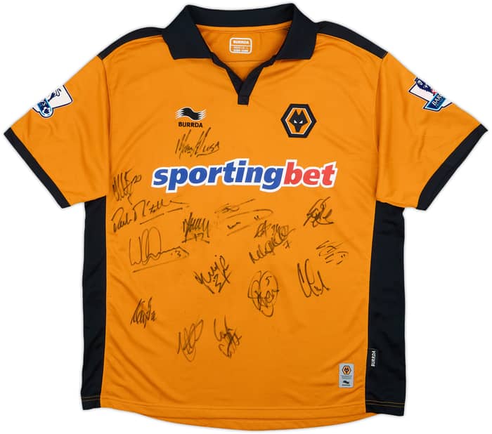 Camiseta de local firmada por el equipo del Wolves 2010-11 con Berra #16 - 7/10 - (L)