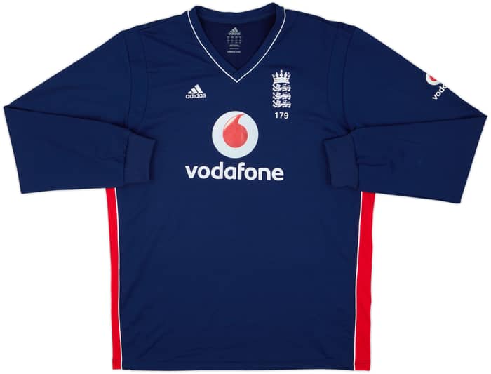 2008-09 England Cricket ODI Player Issue Away L/S Shirt Ali #27 - 9/10 - (XL)