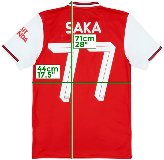 2019-20 Arsenal Home Shirt Saka #77 - 6/10 - (XS)