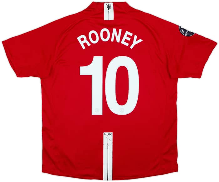 2007-09 Manchester United Home Shirt Rooney #10 - 6/10 - (XL)