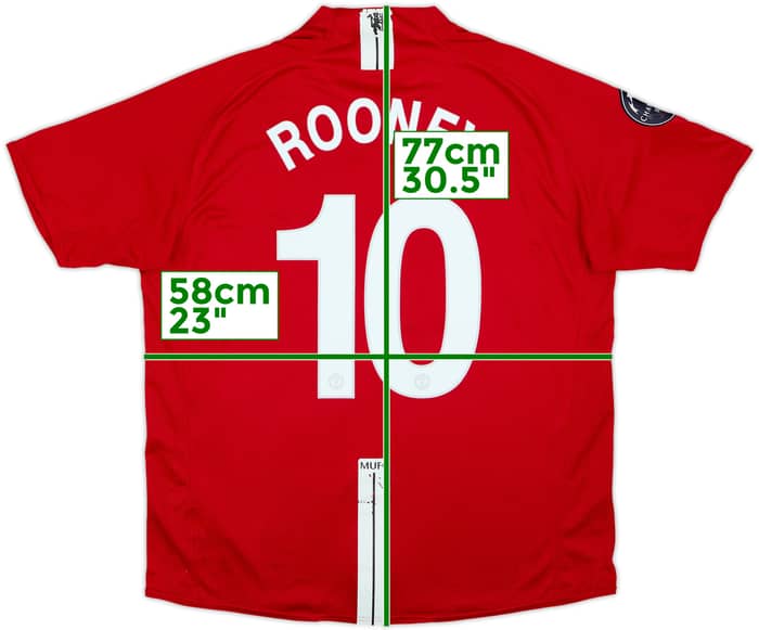 2007-09 Manchester United Home Shirt Rooney #10 - 6/10 - (XL)