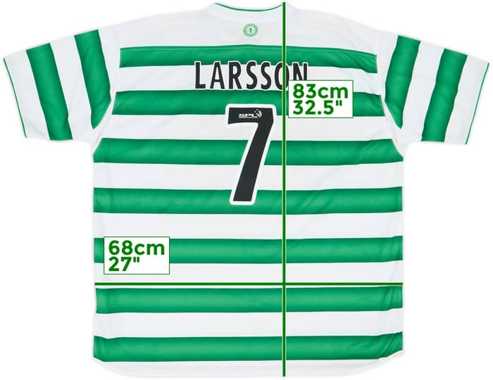 Camiseta de local del Celtic 2003-04 Larsson #7 - 6/10 - (3XL)