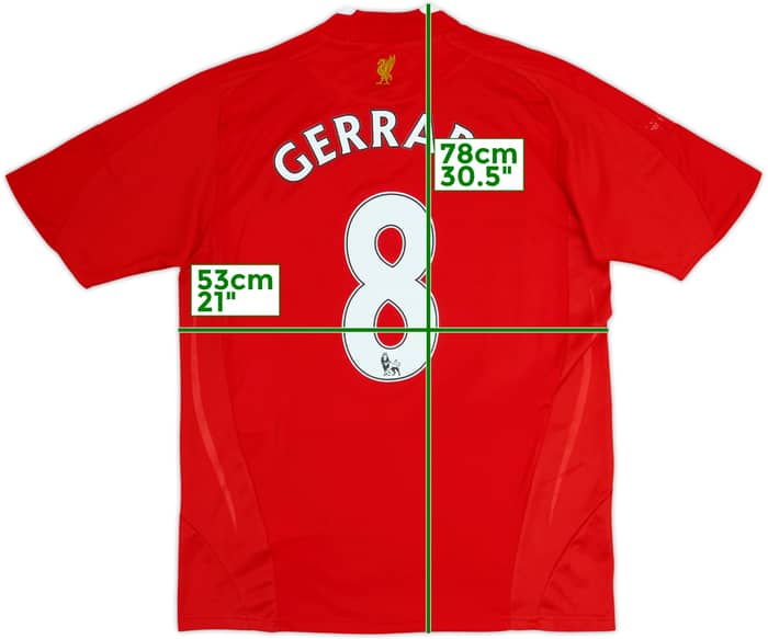 2008-10 Liverpool Camiseta Local Gerrard #8 - 6/10 - (XL.Boys)