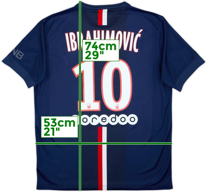 2014-15 Paris Saint-Germain Home Shirt Ibrahimovic #10 - 5/10 - (L)