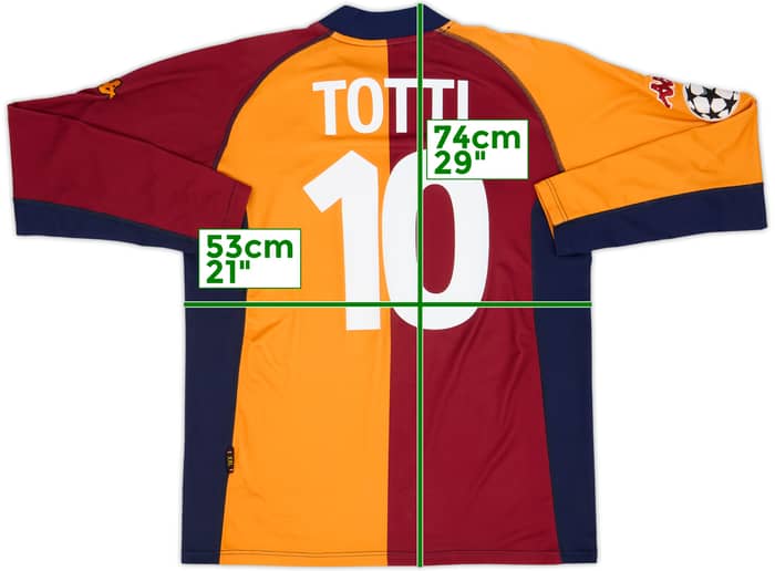 2001-02 Roma European L/S Shirt Totti #10 - 9/10 - (XXL)