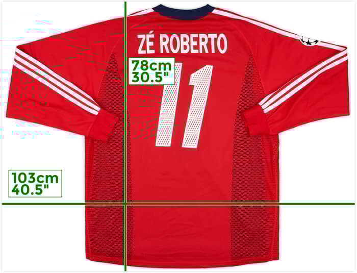 2003-04 Bayern Munich Match Issue Champions League L/S Shirt Ze Roberto #11