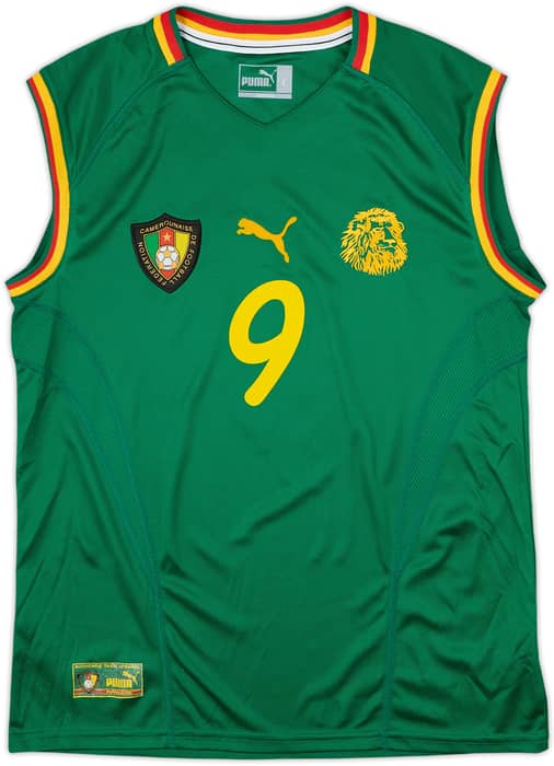 2002 Cameroon Home Vest Shirt Eto'o #9 - 8/10 - (L)