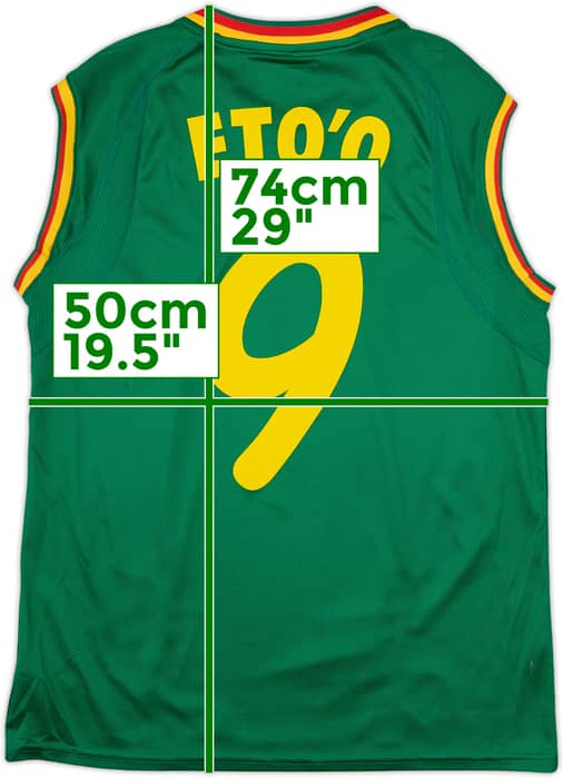 2002 Cameroon Home Vest Shirt Eto'o #9 - 8/10 - (L)