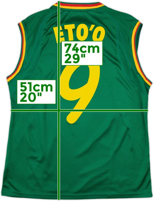 2002 Cameroon Home Vest Shirt Eto'o #9 - 8/10 - (XL)