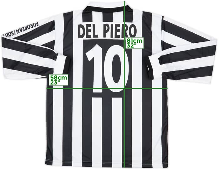 1996 Juventus Continental Cup Home L/S Shirt Del Piero #10 - 8/10 - (XL)