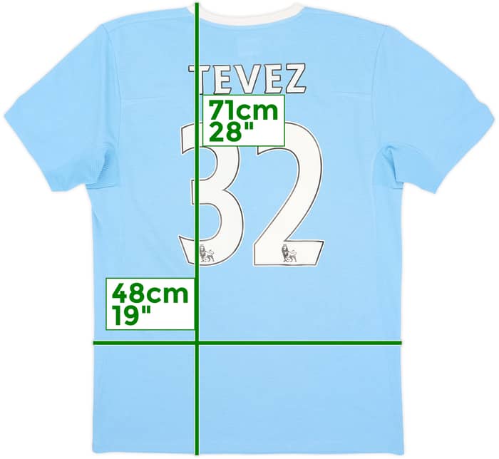 2009-10 Manchester City Home Shirt Tevez #32 - 7/10 - (M)