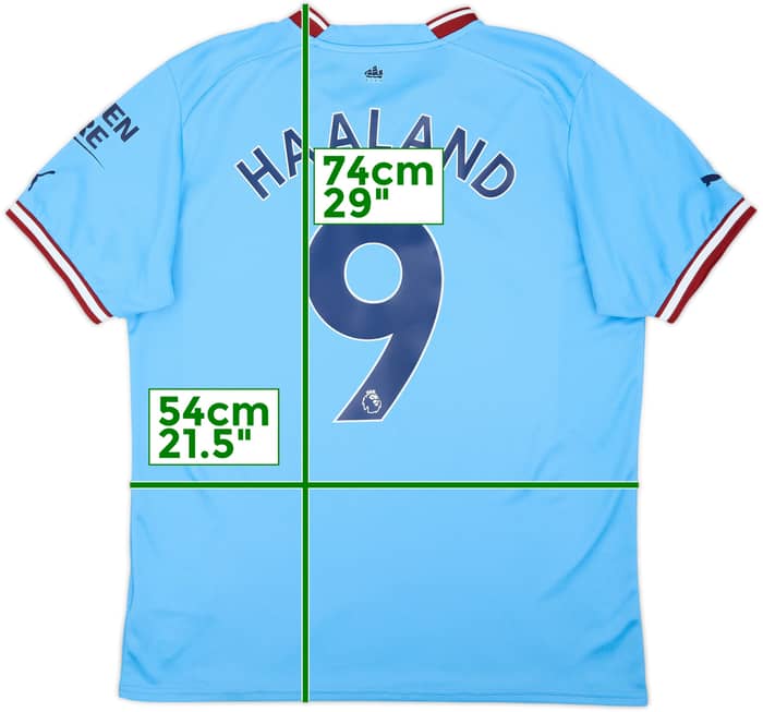 2022-23 Manchester City Home Shirt Haaland #9 - 8/10 - (L)