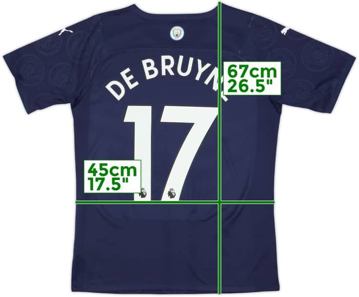 Camiseta de la tercera equipación del Manchester City 2021-22 versión jugador De Bruyne #17 - 9/10 - (M)
