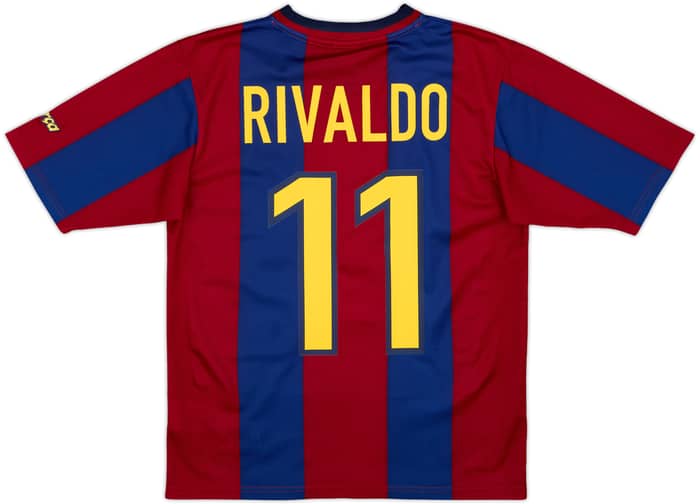 1998-00 Barcelona Basic Home Shirt Rivaldo #11 - 10/10 - (15-16 Years)