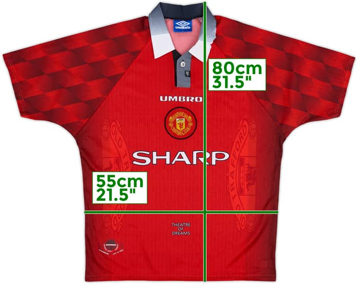 1996-98 Manchester United Home Shirt - 3/10 - (XL)