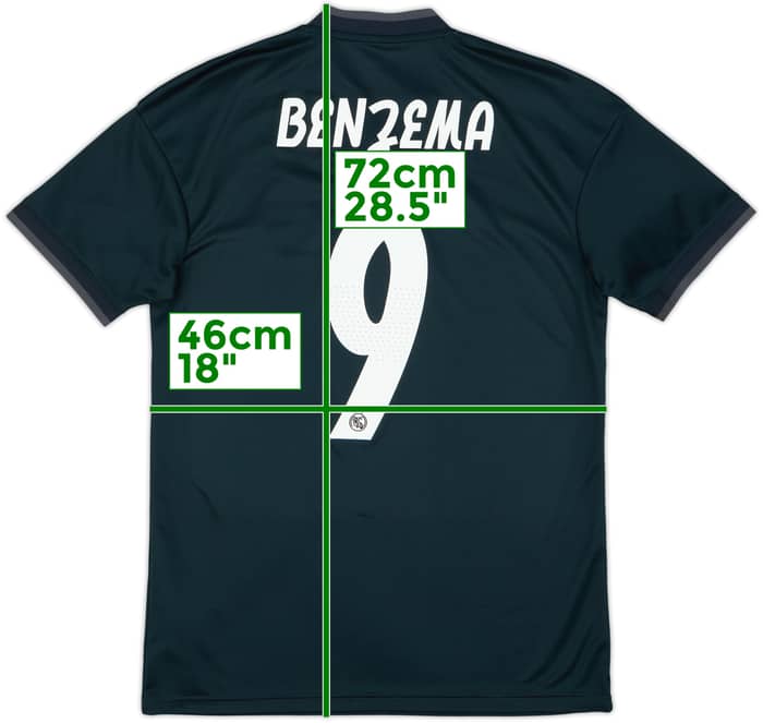 2018-19 Real Madrid Away Shirt Benzema #9 - 10/10 - (S)