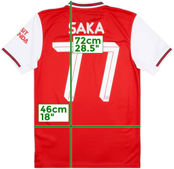 2019-20 Arsenal Home Shirt Saka #77 - 9/10 - (S)