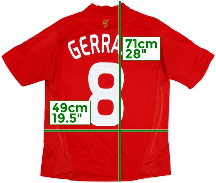 2008-10 Liverpool Camiseta Local Gerrard #8 - 6/10 - (L.Niños)
