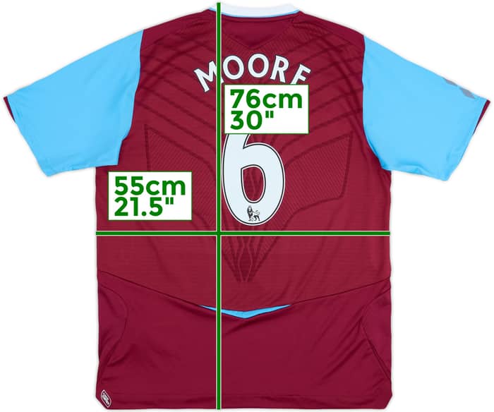 2008-09 West Ham Home Shirt Moore #6 - 8/10 - (L)