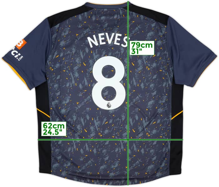 2021-22 Wolves Away Shirt Neves #8 - 9/10 - (XXL)