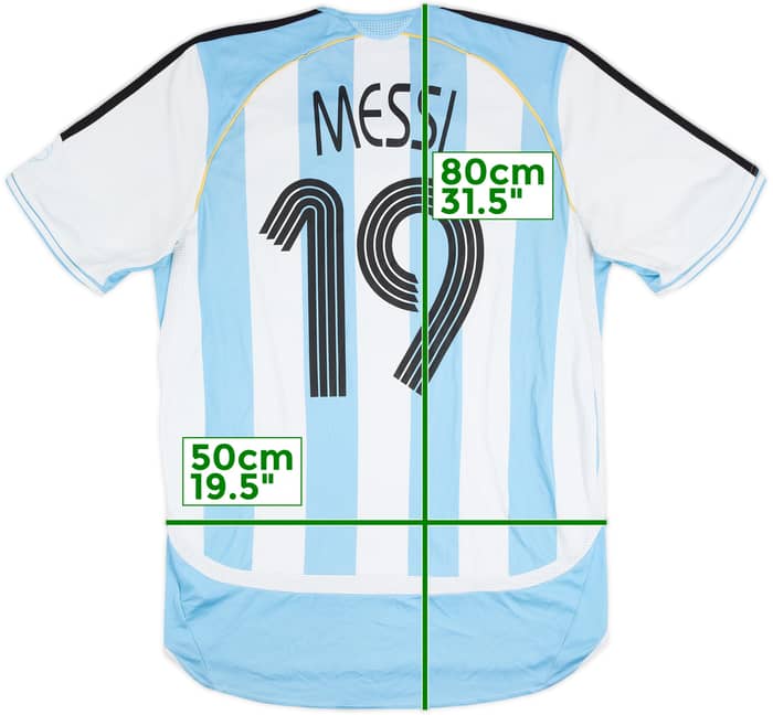 2005-07 Argentina Home Shirt Messi #19 - 5/10 - (M)