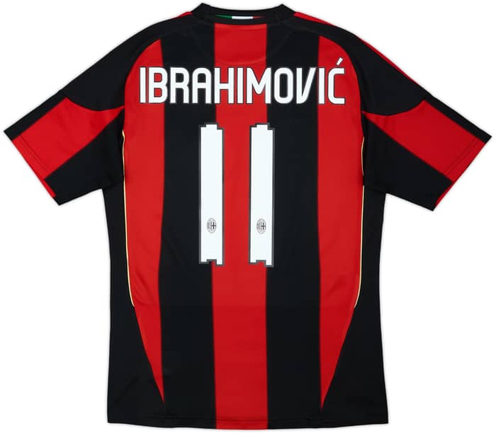 2010-11 AC Milan Home Shirt Ibrahimovic #11 - 10/10 - (S)