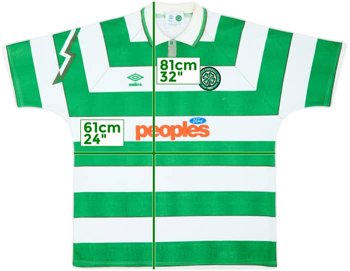 1991-92 Celtic Home Shirt - 7/10 - (XL)