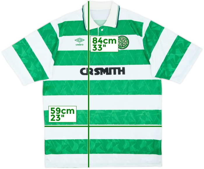 1989-91 Celtic Home Shirt - 8/10 - (XL)