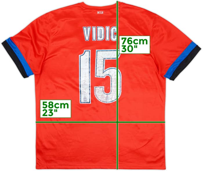 Camiseta de visitante del Inter Milan 2012-13 Vidic #15 - 5/10 - (XL)