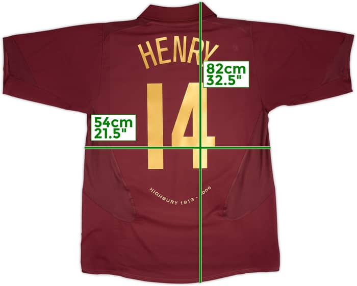 2005-06 Arsenal Home Shirt Henry #14 - 6/10 - (XL)