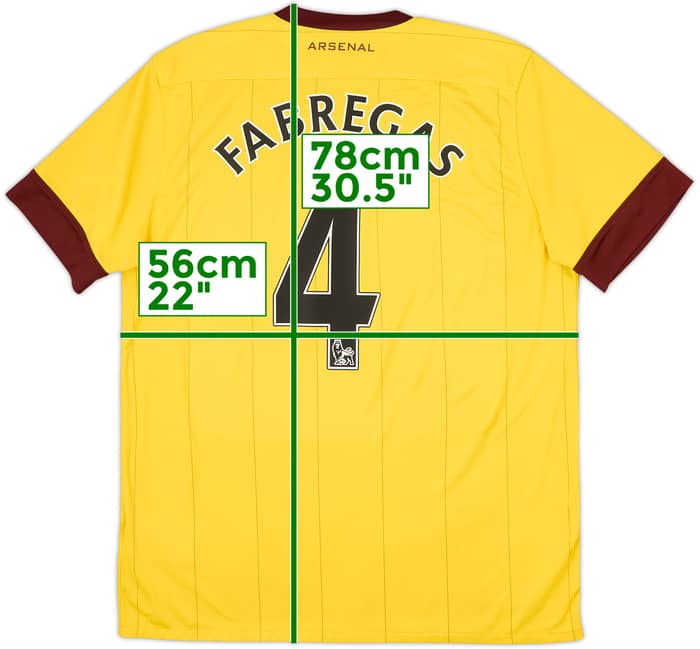 2010-13 Arsenal Away Shirt Fabregas #4 - 8/10 - (L)
