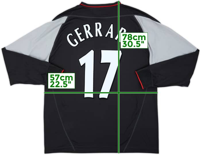 2002-04 Liverpool Away L/S Shirt Gerrard #17 - 9/10 - (L)