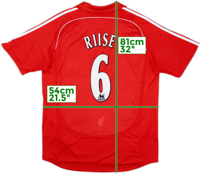 2006-08 Liverpool Home Shirt Riise #6 - 8/10 - (L)