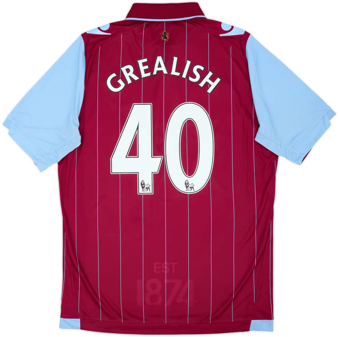 2014-15 Aston Villa Home Shirt Grealish #40 - 7/10 - (L)
