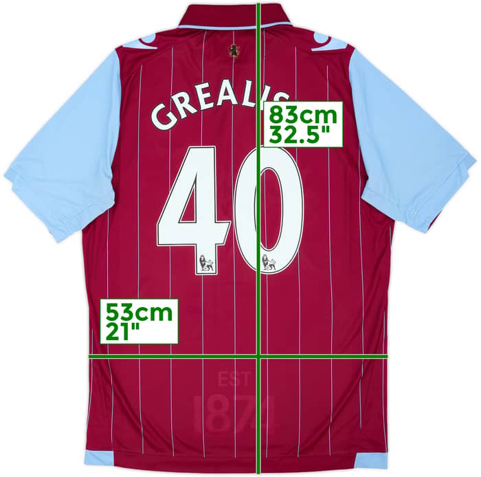 2014-15 Aston Villa Home Shirt Grealish #40 - 7/10 - (L)