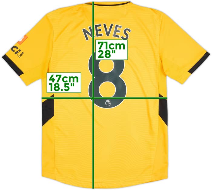 2021-22 Wolves Home Shirt Neves #8 - 8/10 - (M)