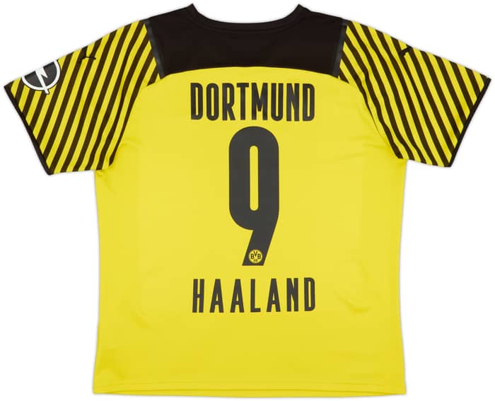 2021-22 Borussia Dortmund Home Shirt Haaland #9 - 8/10 - (L)