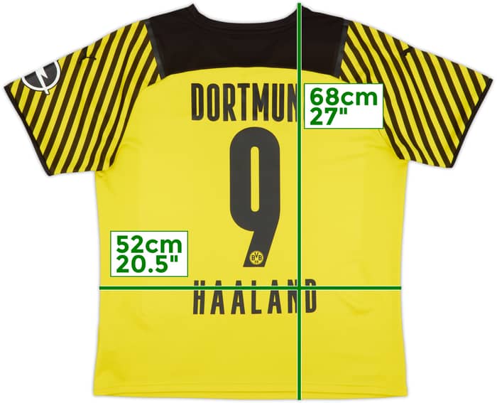 2021-22 Borussia Dortmund Home Shirt Haaland #9 - 8/10 - (L)