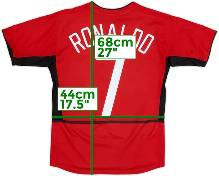 2002-04 Manchester United Home Shirt Ronaldo #7 - 7/10 - (13-14 Years)