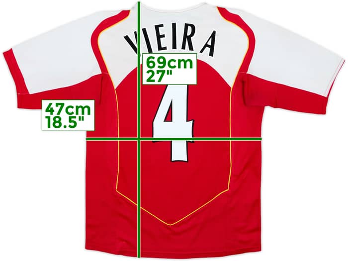 2004-05 Arsenal Home Shirt Vieira #4 - 5/10 - (S)