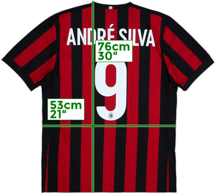 2017-18 AC Milan Home Shirt Andre Silva #9 - 6/10 - (L)