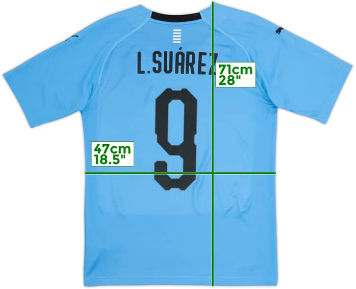 2018-19 Uruguay Home Shirt Suarez #9 - 8/10 - (S)