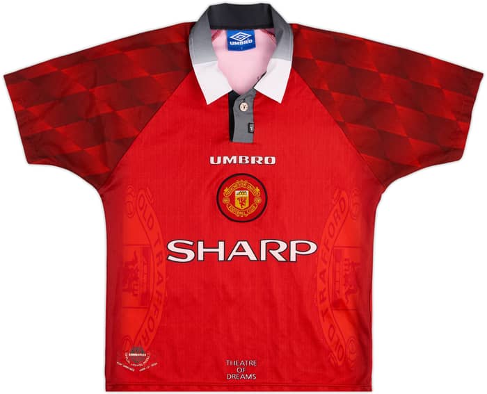 1996-98 Manchester United Home Shirt Cantona #7 - 8/10 - (15-16 Years)