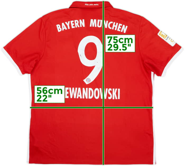 2016-17 Bayern Munich Home Shirt Lewandowski #9 - 5/10 - (XL)