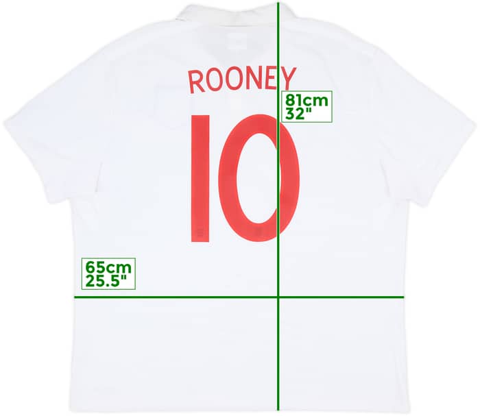 2009-10 England Home Shirt Rooney #10 - 8/10 - (3XL)