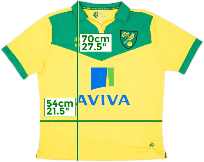 2014-15 Norwich Home Shirt - 8/10 - (XXL)