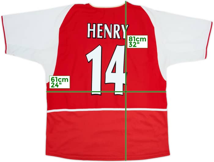 2002-04 Arsenal Home Shirt Henry #14 - 8/10 - (XXL)