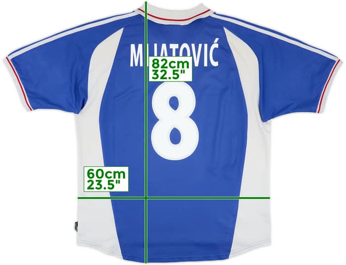 2000-01 Yugoslavia Home Shirt Mijatovic #8 - 6/10 - (XL)