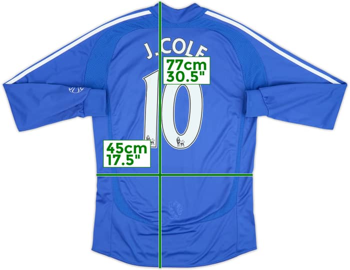 Camiseta de local de manga larga del Chelsea 2006-08 J.Cole #10 - 6/10 - (S)